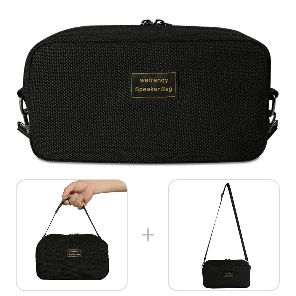 For Marshall Middleton Bluetooth-compatible Speaker Carrying Bag Mesh Cloth Pouch with Short Strap and Shoulder Strap - 1