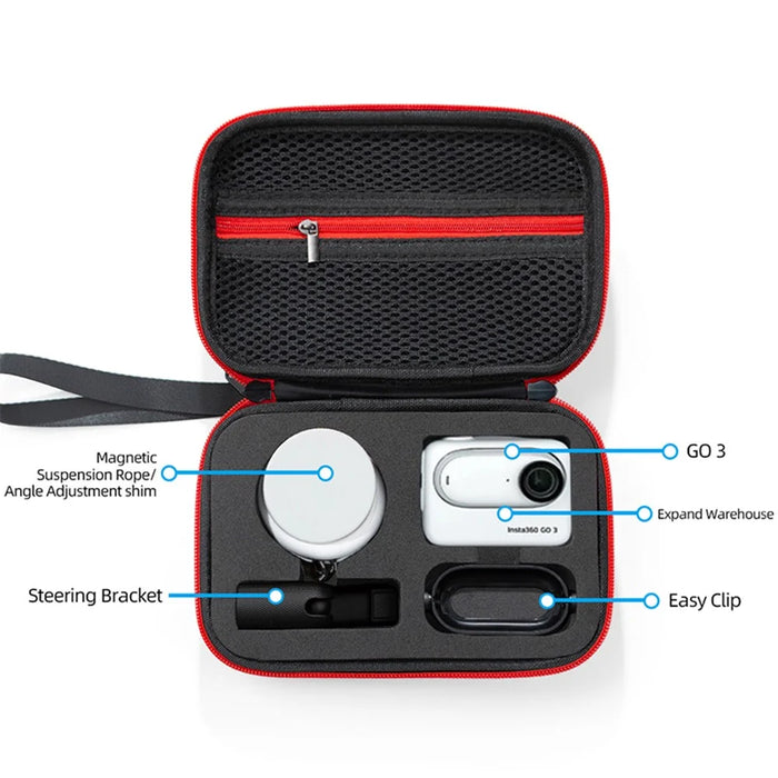 Carrying Case for Insta360 Go 3 / Go 3S Storage Bag Ant Cloth+EVA Mini Protective Case - Black - 5