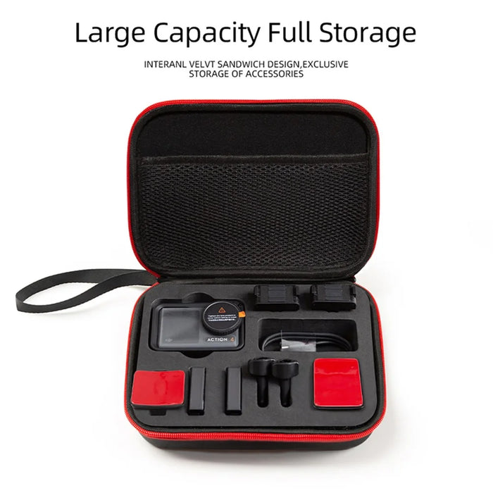 For DJI Action 5 Pro / 4 / 3 Portable Sports Camera Storage Bag Shockproof EVA Carrying Case - Black - 5