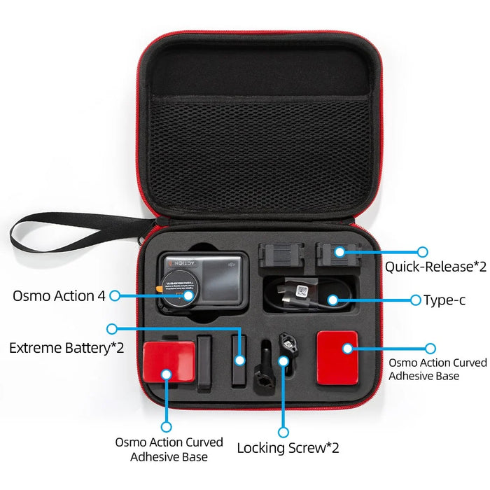 For DJI Action 5 Pro / 4 / 3 Portable Sports Camera Storage Bag Shockproof EVA Carrying Case - Black - 6