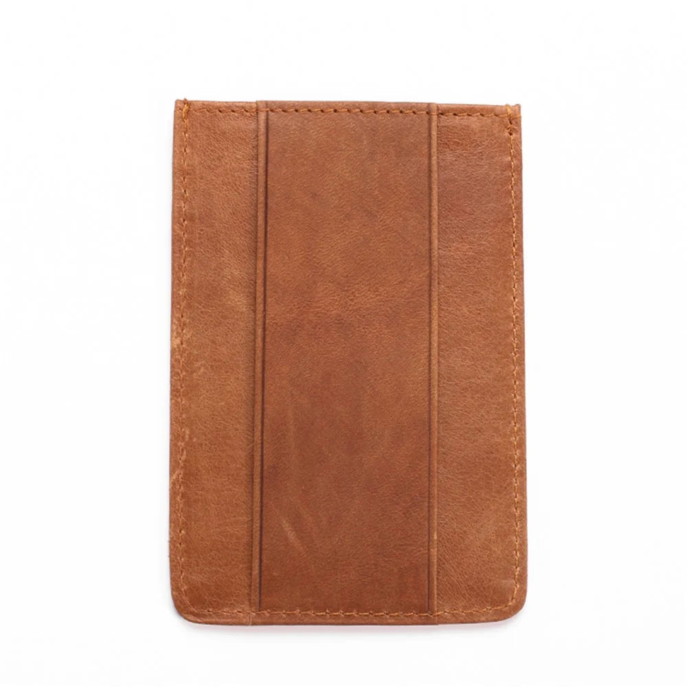 GUBINTU G111 Anti-theft RFID Protected Genuine Leather Credit Card ID Case Money Pocket Holder - Brown - 4