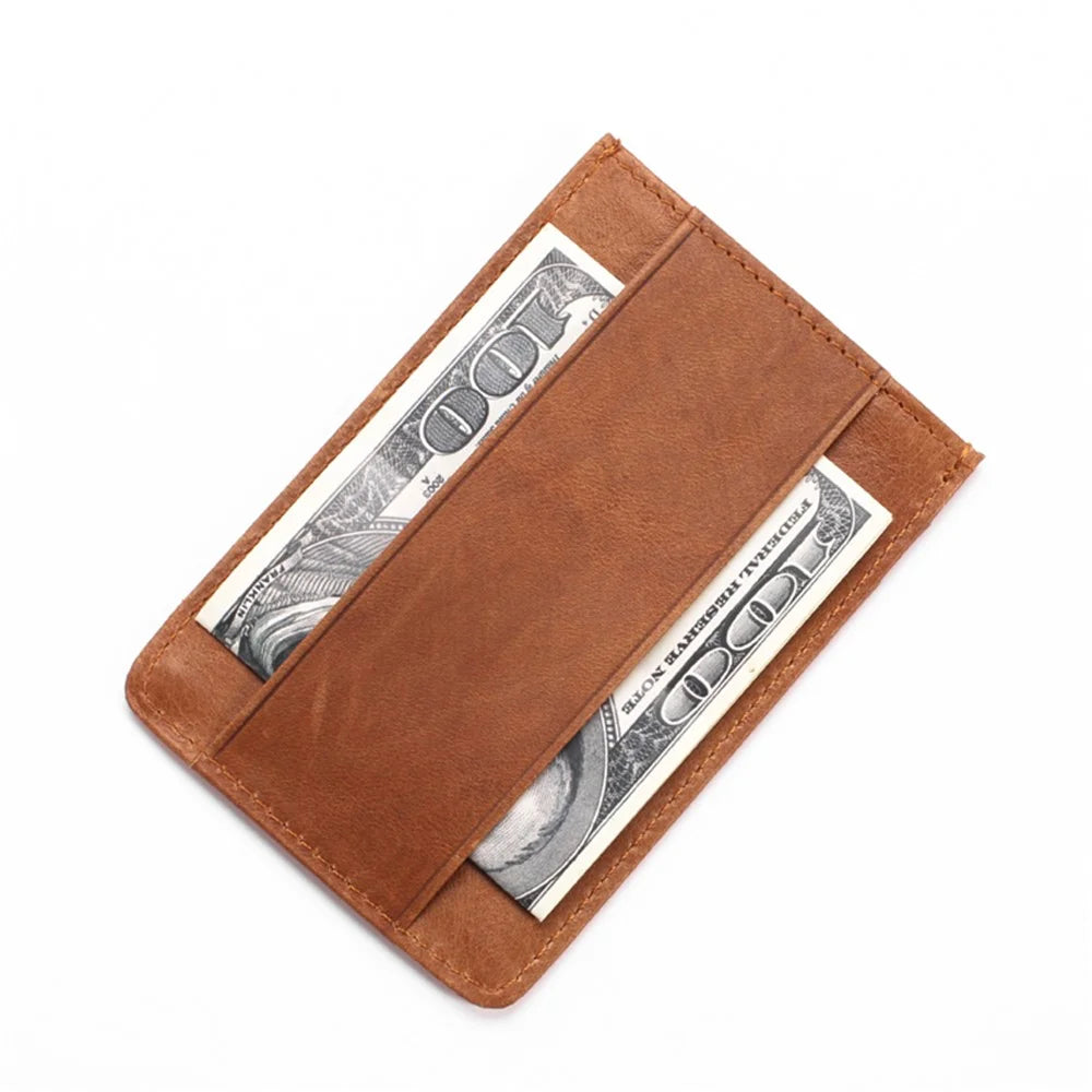 GUBINTU G111 Anti-theft RFID Protected Genuine Leather Credit Card ID Case Money Pocket Holder - Brown - 5