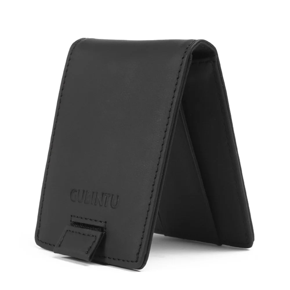 GUBINTU 751 Multi-functional Crazy Horse Texture Top Layer Genuine Leather Wallet with Card Slots - Black - 1