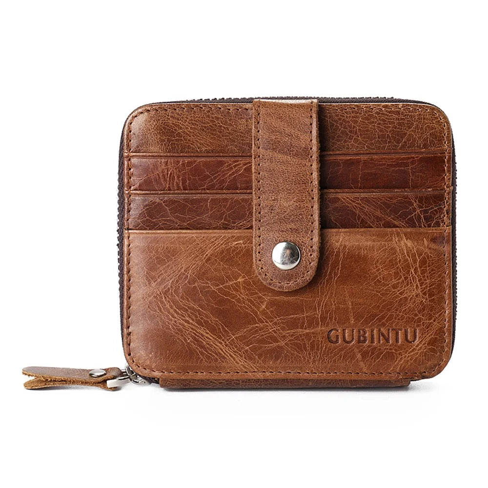 GUBINTU Retro Style Multi-slots Genuine Leather Men's Bi-fold Wallet - 1