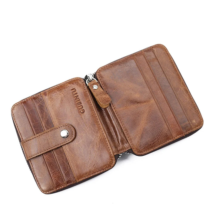 GUBINTU Retro Style Multi-slots Genuine Leather Men's Bi-fold Wallet - 7