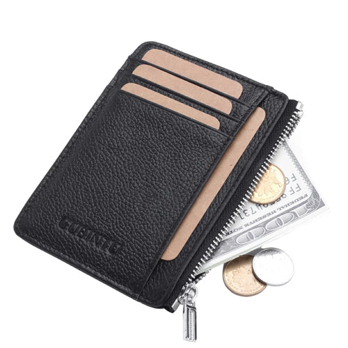 GUBINTU 417 RFID Protected Genuine Leather Wallet Credit Card Money ID Pocket Holder - Black - 1