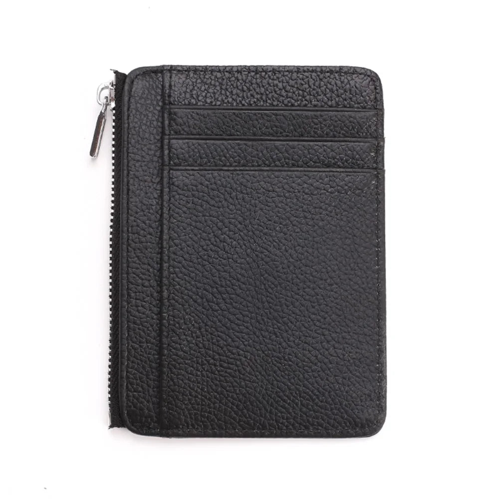 GUBINTU 417 RFID Protected Genuine Leather Wallet Credit Card Money ID Pocket Holder - Black - 2