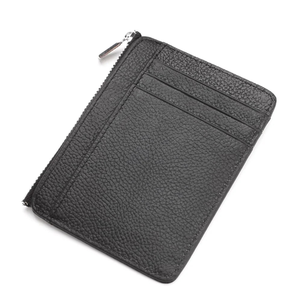 GUBINTU 417 RFID Protected Genuine Leather Wallet Credit Card Money ID Pocket Holder - Black - 4
