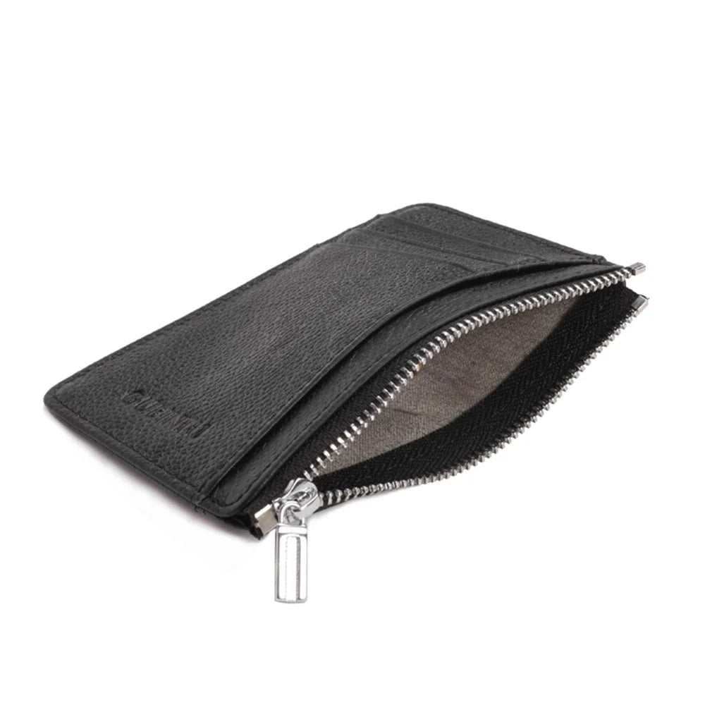GUBINTU 417 RFID Protected Genuine Leather Wallet Credit Card Money ID Pocket Holder - Black - 6