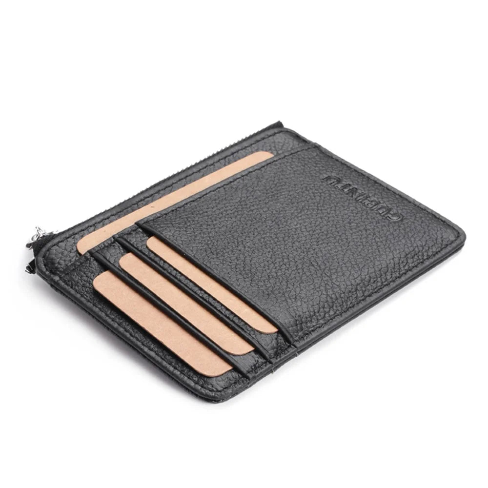 GUBINTU 417 RFID Protected Genuine Leather Wallet Credit Card Money ID Pocket Holder - Black - 7