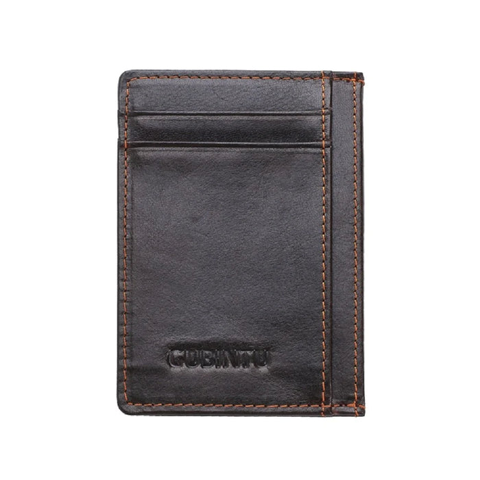115# Stylish Genuine Leather Coin Multi Card Slots Wallet for Men - Dark Brown - 2