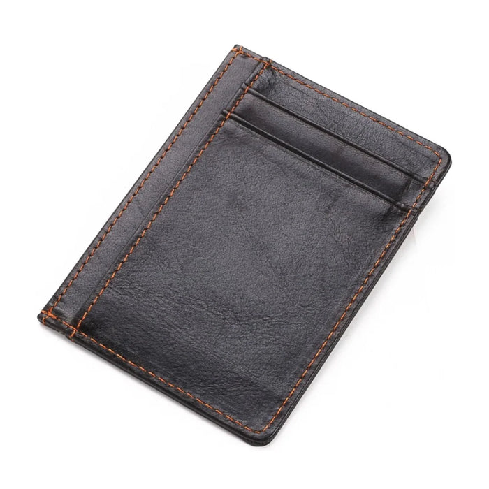 115# Stylish Genuine Leather Coin Multi Card Slots Wallet for Men - Dark Brown - 3