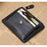 Creative Genuine Leather Zipper Men's Wallet Credit Card Holder Money Clip - Black - 7