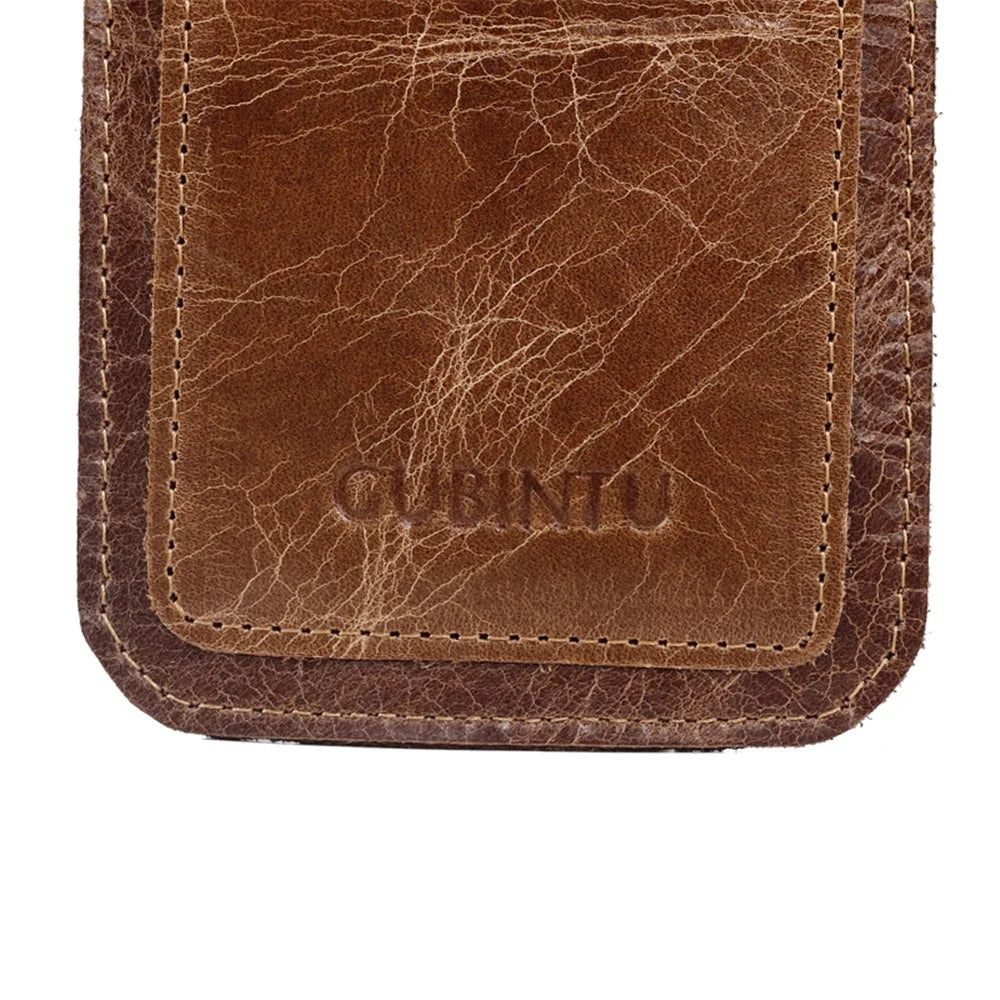 Portable Genuine Leather Card Holder - 4