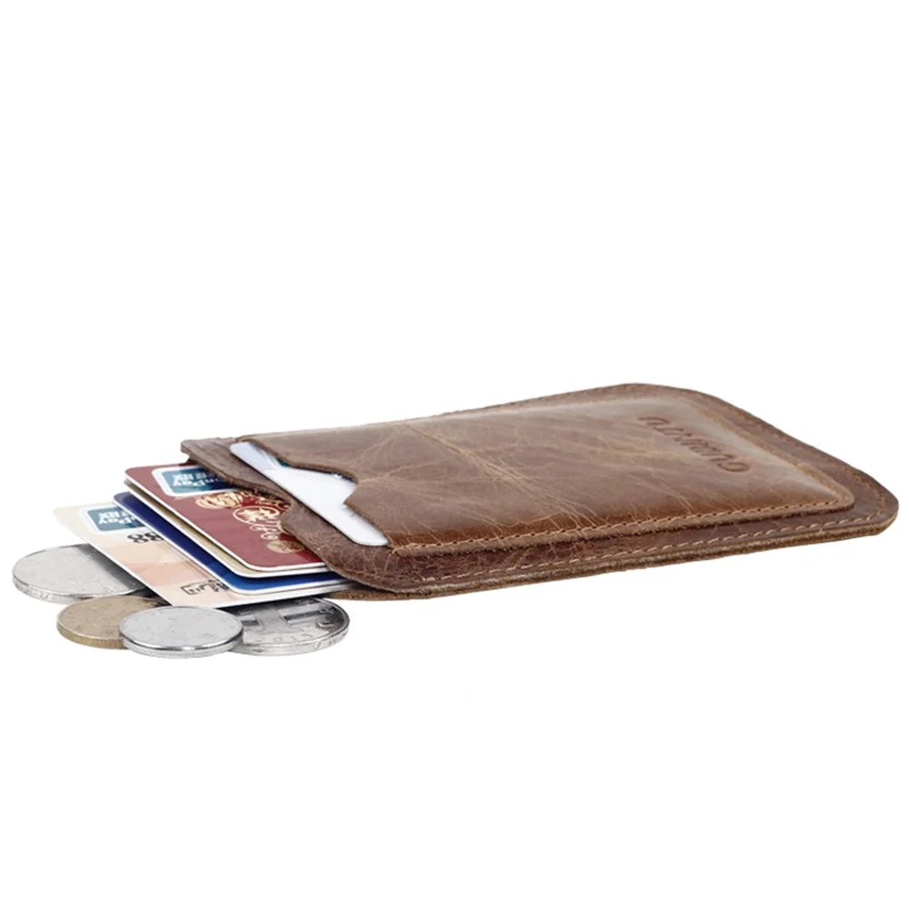 Portable Genuine Leather Card Holder - 5