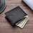 Carbon Fibre Texture RFID Blocking Men Wallet Genuine Leather Bi-fold Purse - 1