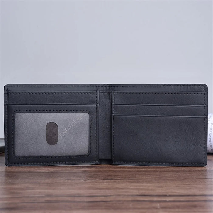 Carbon Fibre Texture RFID Blocking Men Wallet Genuine Leather Bi-fold Purse - 7
