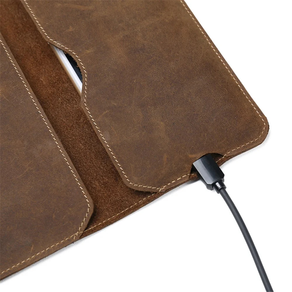 Men's Wallet Vantage Style Cowhide Leather Phone Bag Clutch Long Wallet Purse Hand Bag Card Holder - S - 5