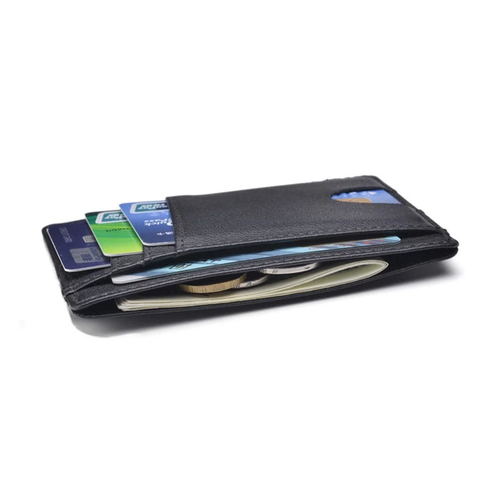 Anti-magnetic Men's Genuine Leather Card Holder ID Card Holder Case - 4