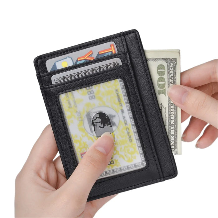 Anti-magnetic Men's Genuine Leather Card Holder ID Card Holder Case - 5