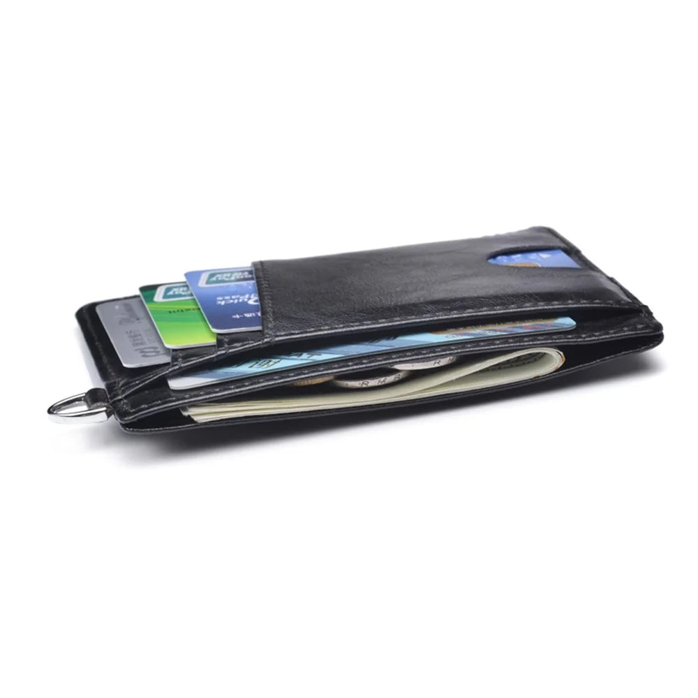 RFID Anti-magnetic ID Card with Ring Bank Card Wallet Pocket Bus Card Bag Card Sleeve - Black - 5
