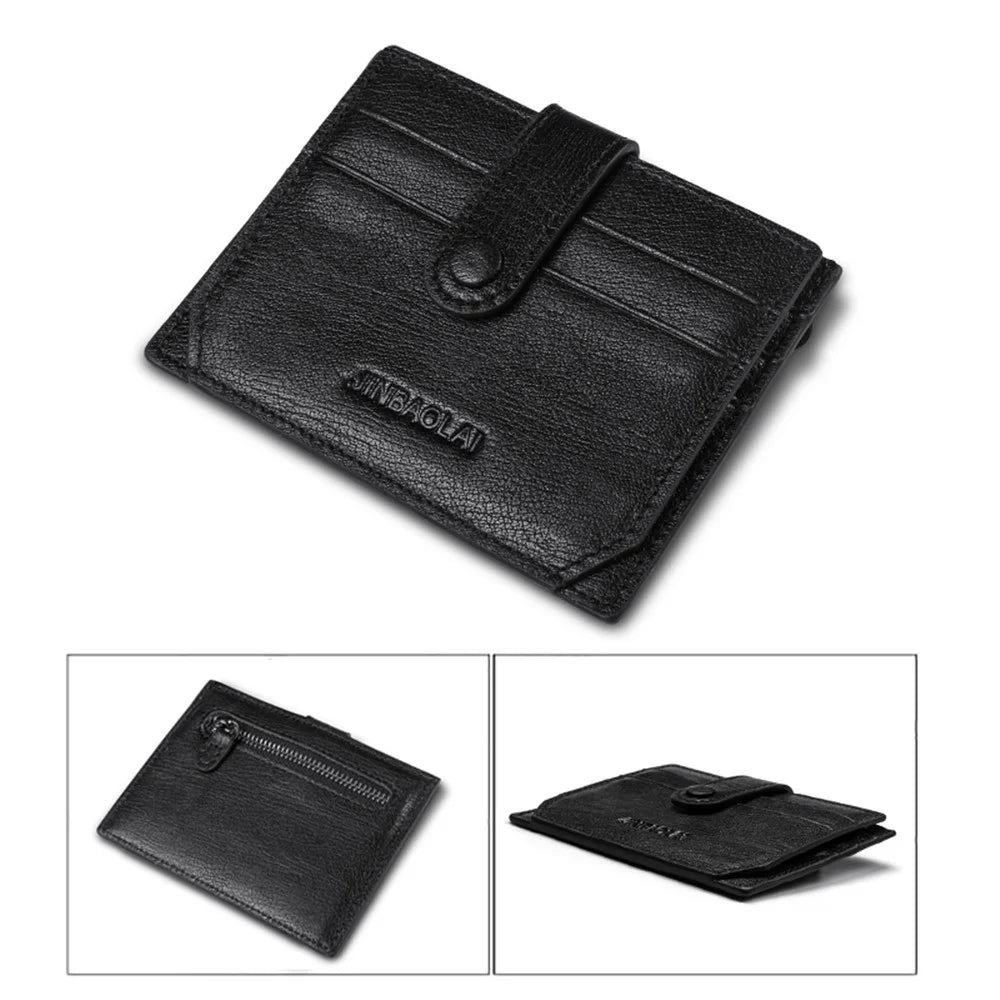Anti-demagnetization Anti-theft Wallet Zipper Coin Purse with Multiple Card Slots - Black - 1