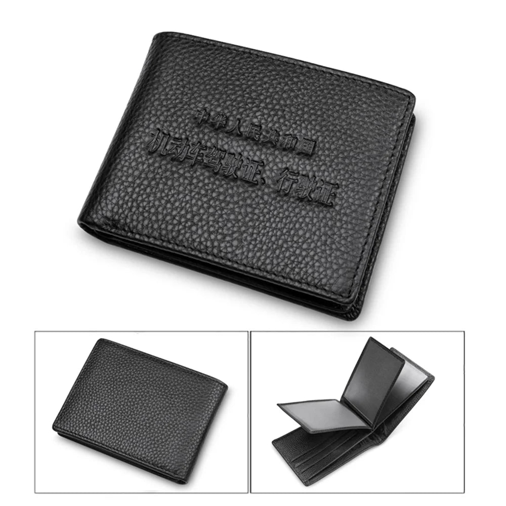 Card Bag Card Pack Quality Leather Motor Vehicle Driving Permit Holder Bag - 1