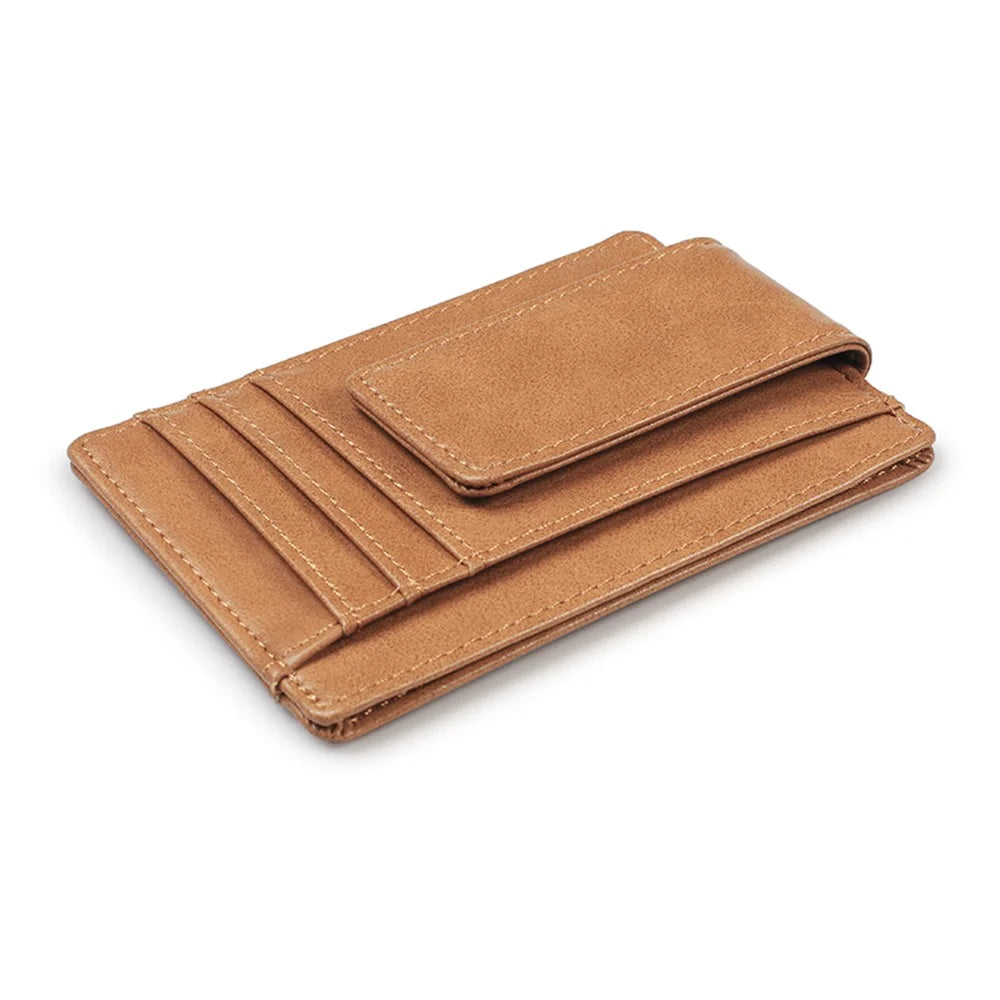 Anti-magnetic ID Card Bank Card Anti-Theft Swiping Wallet Pocket Bus Card Bag - Brown - 2