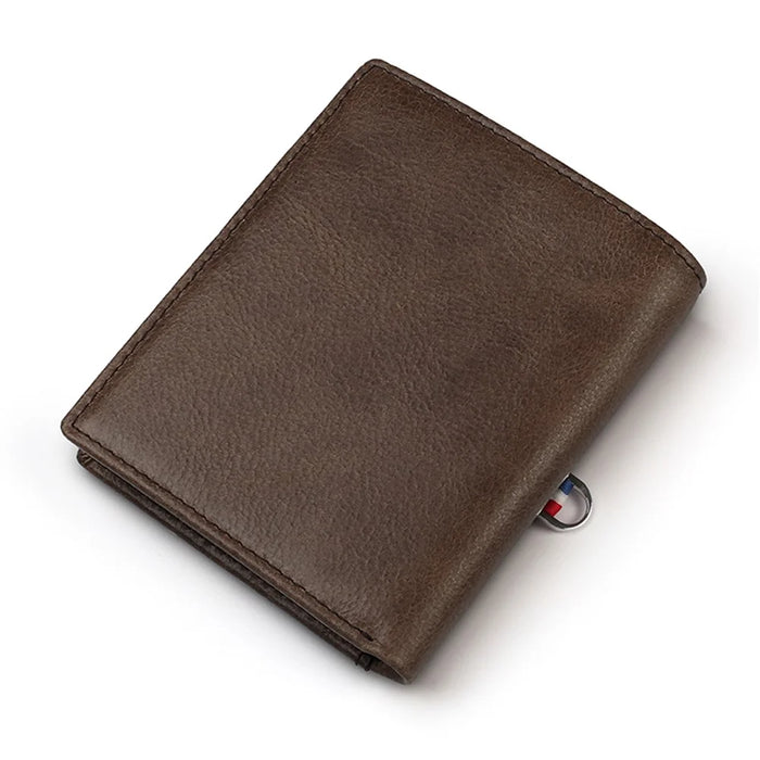 Men's Wallet Leather Multiple Card Slots Coin Purse Bag Card Holder Bag - Dark Brown - 3