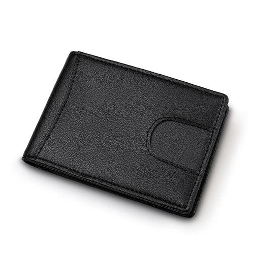 Fashionable Men's Wallet Genuine Leather Wallet Money Coin Card Holder Bag Purse - Black - 1