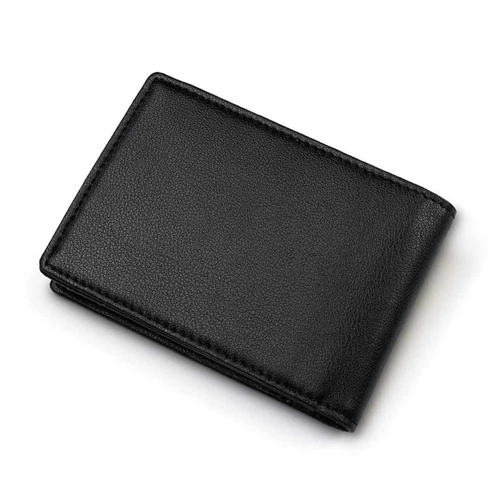 Fashionable Men's Wallet Genuine Leather Wallet Money Coin Card Holder Bag Purse - Black - 2