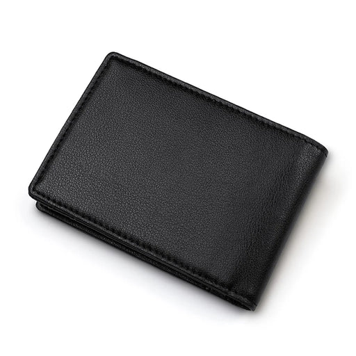 Fashionable Men's Wallet Genuine Leather Wallet Money Coin Card Holder Bag Purse - Black - 2
