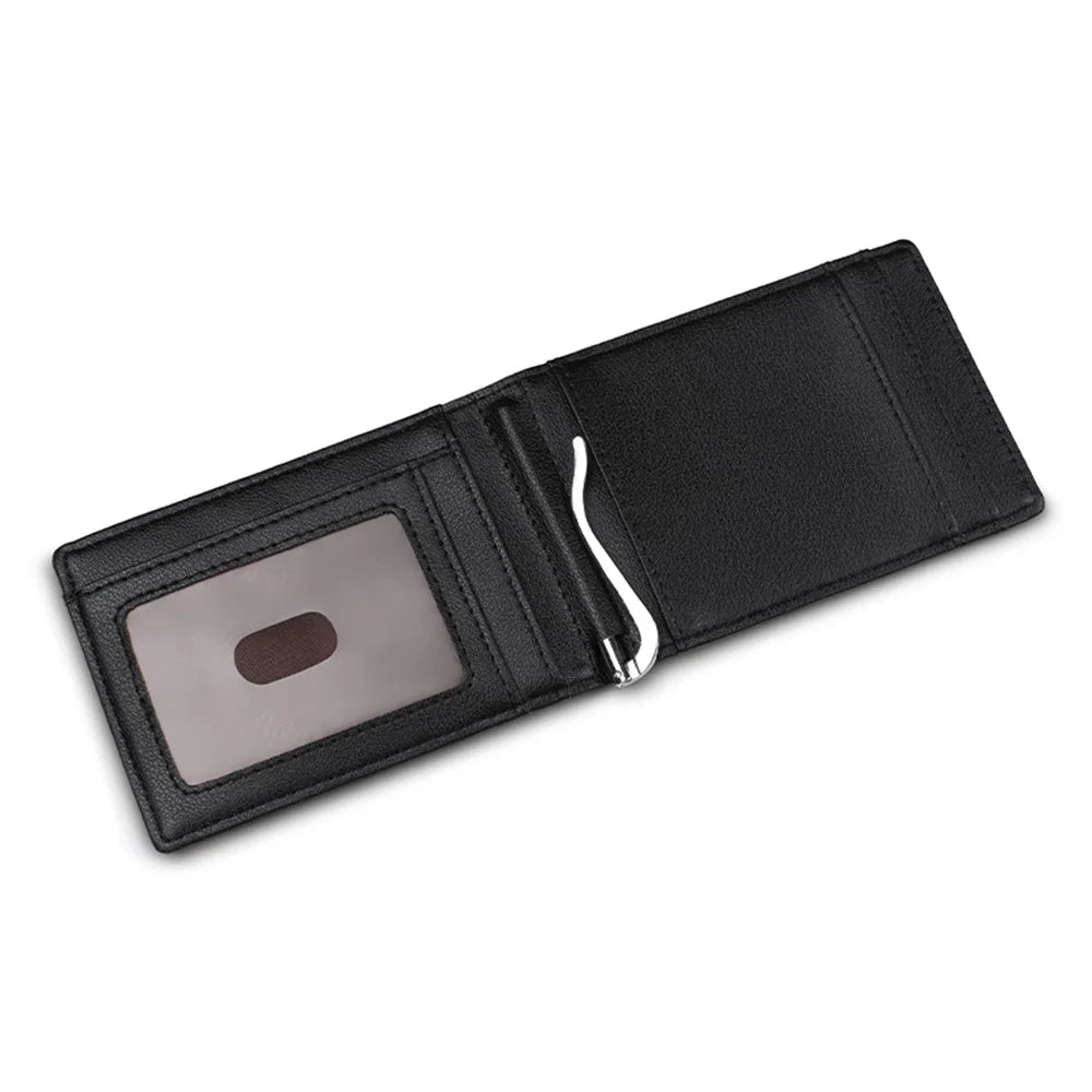 Fashionable Men's Wallet Genuine Leather Wallet Money Coin Card Holder Bag Purse - Black - 3