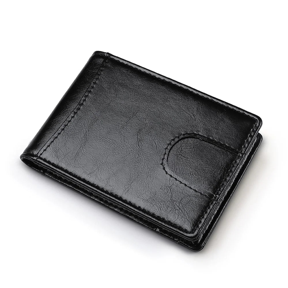 Multifunction Men's Wallet Leather Coin Purse Bag Card Holder Bag - Black - 1
