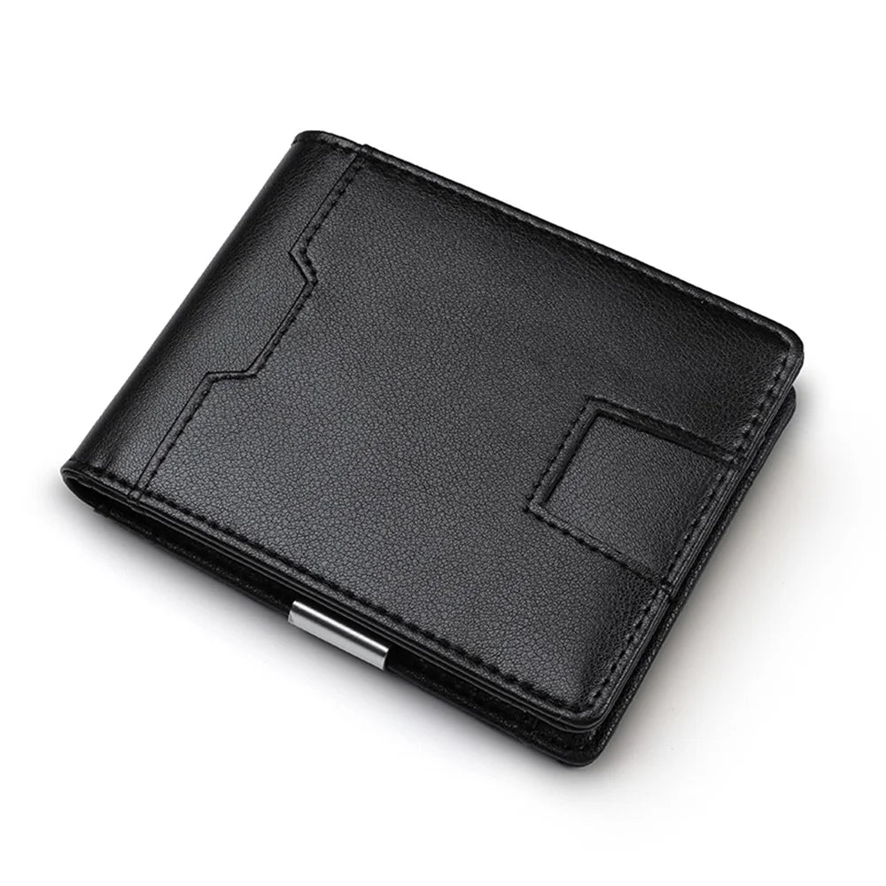 Genuine Leather RFID Blocking Card Holder Bi-fold Wallet - 1