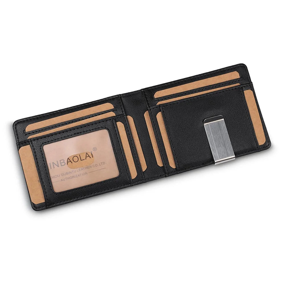 Genuine Leather RFID Blocking Card Holder Bi-fold Wallet - 4