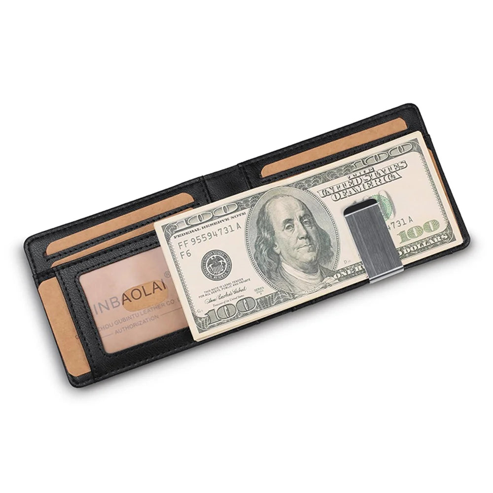 Genuine Leather RFID Blocking Card Holder Bi-fold Wallet - 5