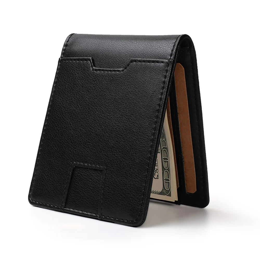 Genuine Leather RFID Blocking Card Holder Bi-fold Wallet - 6