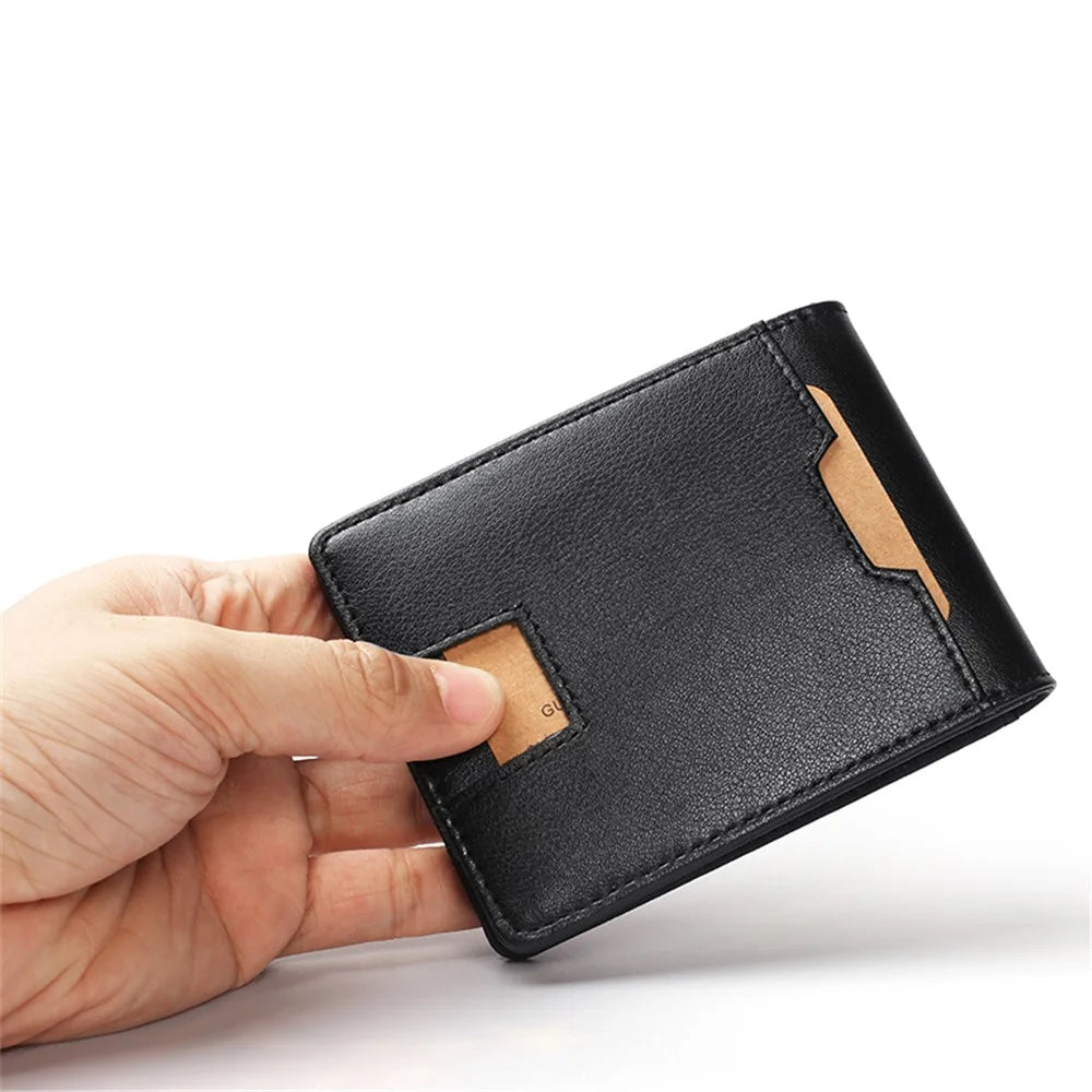 Genuine Leather RFID Blocking Card Holder Bi-fold Wallet - 7