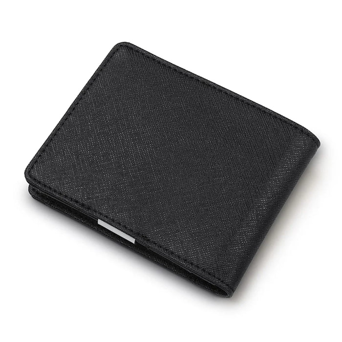 Ultra Thin Multi-card Men's Leather RFID Dollar Wallet - Black - 2