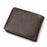 Leisure Men Genuine Leather Short Purse Card Coin Holder Bi-fold Wallet - Style B/Coffee - 2
