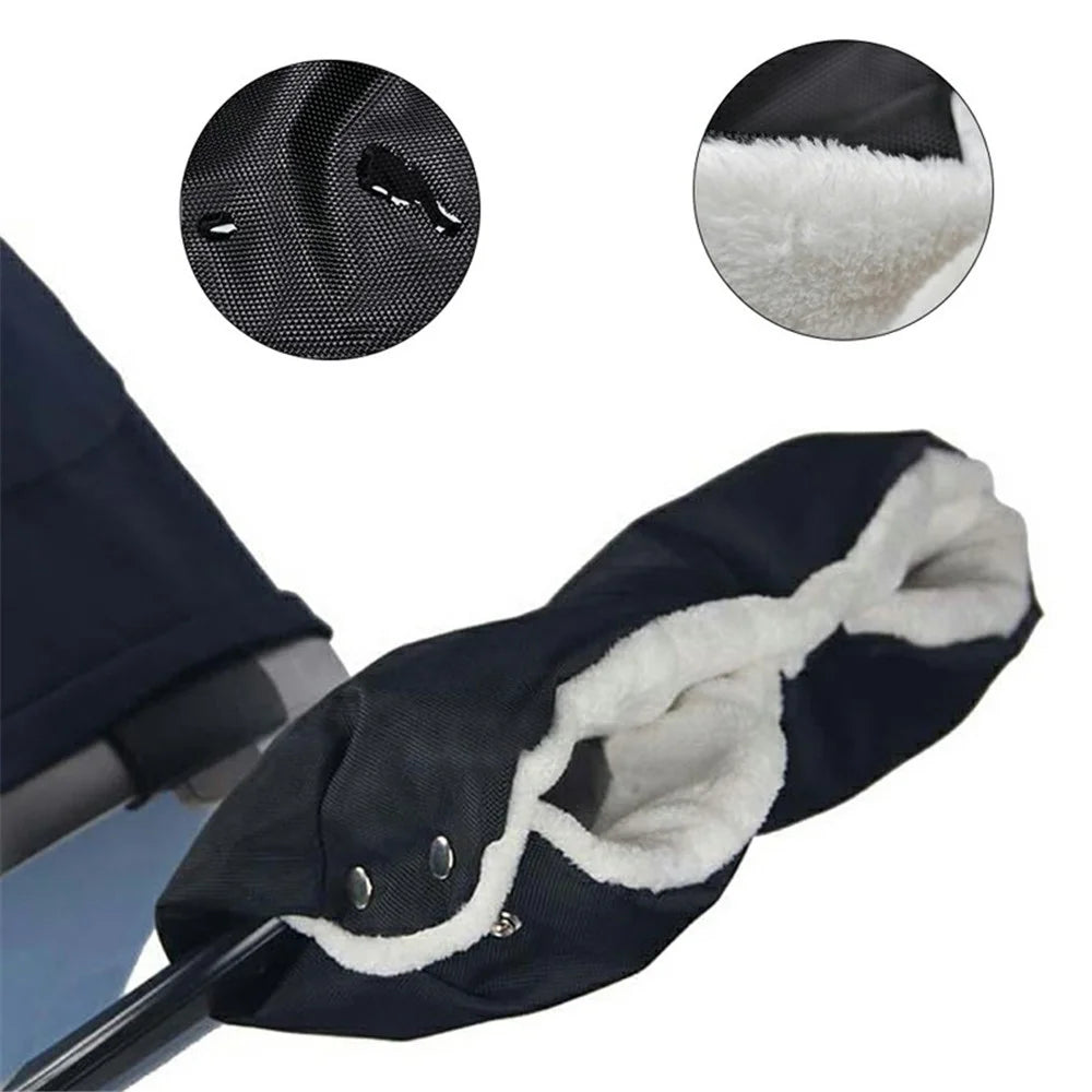 Baby Warmer Pram Stroller Winter Muff Waterproof Hand Glove - Black - 2