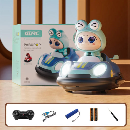 4DRC Y7 Remote Control Bumper Car with Light and Music Pop-Up Doll Children Battle Toy, 1 Battery - Blue - 1