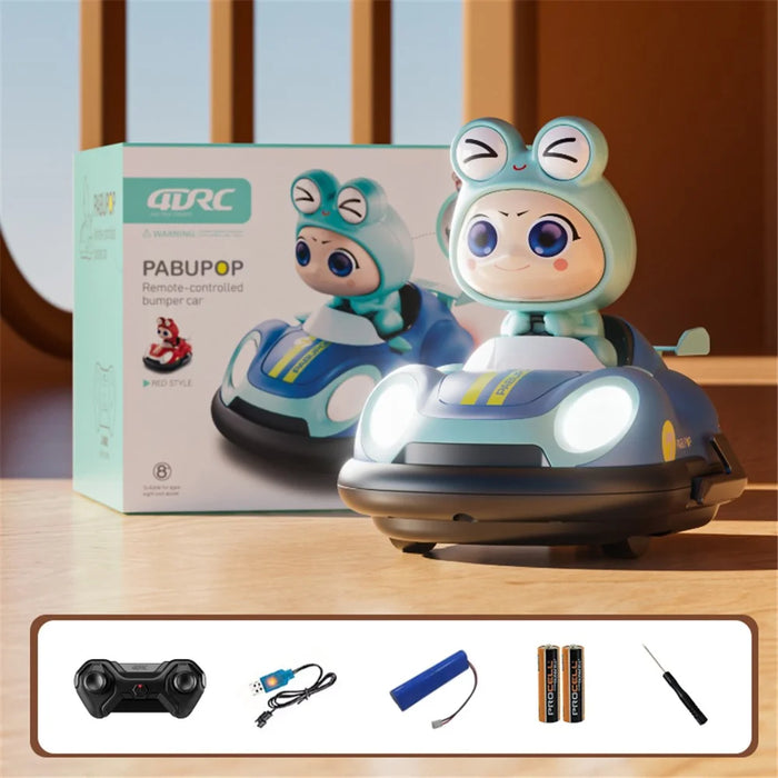 4DRC Y7 Remote Control Bumper Car with Light and Music Pop-Up Doll Children Battle Toy, 1 Battery - Blue - 1