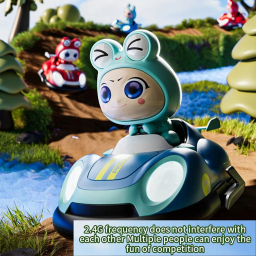 4DRC Y7 Remote Control Bumper Car with Light and Music Pop-Up Doll Children Battle Toy, 1 Battery - Blue - 2