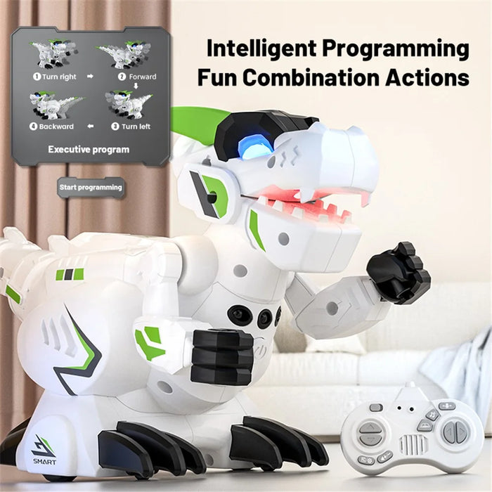R25 Intelligent Programming Remote Control Dinosaur Gesture Sensing Electric Dinosaur Toy, 1 Remote Controller - Blue - 5