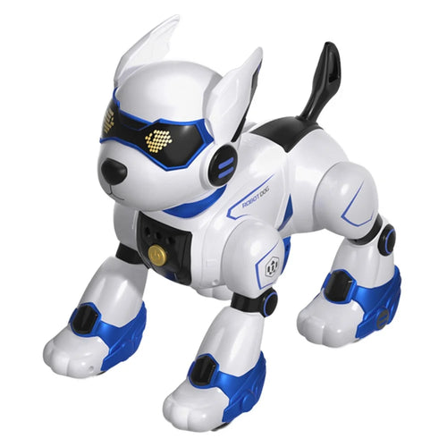 R27 Intelligent Voice Control Stunt Robot Dog Kids Remote Control Electronic Dog Toy, 1 Battery - Blue - 1