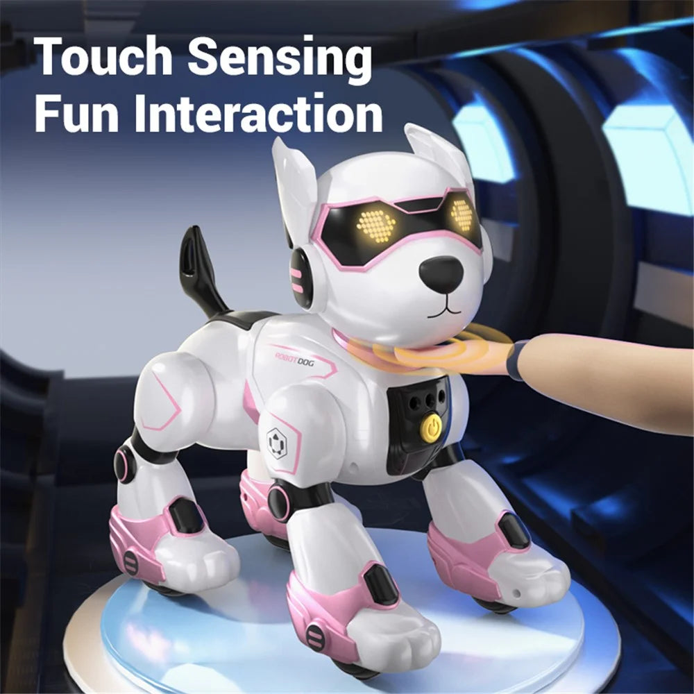 R27 Intelligent Voice Control Stunt Robot Dog Kids Remote Control Electronic Dog Toy, 1 Battery - Blue - 3