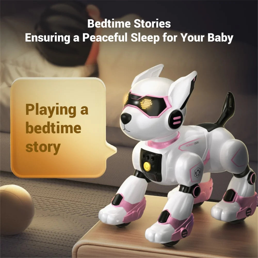 R27 Intelligent Voice Control Stunt Robot Dog Kids Remote Control Electronic Dog Toy, 1 Battery - Blue - 4