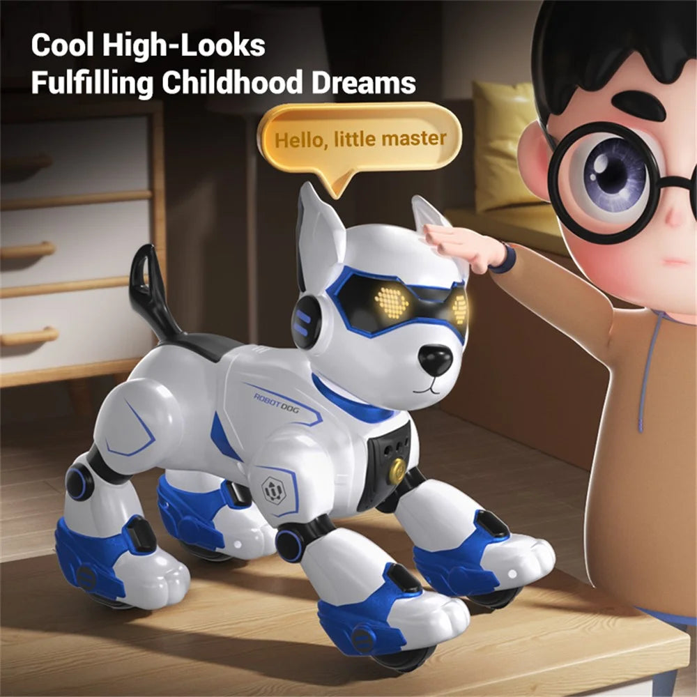 R27 Intelligent Voice Control Stunt Robot Dog Kids Remote Control Electronic Dog Toy, 1 Battery - Blue - 5